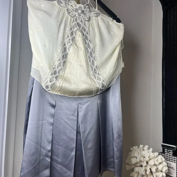 5/48 SILK VELVET STRAP CRISS CROSS BEADED EVENING BLOUSE NWT